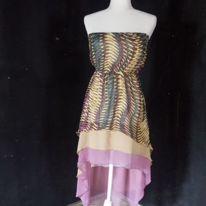 Strapless high low hem dress
